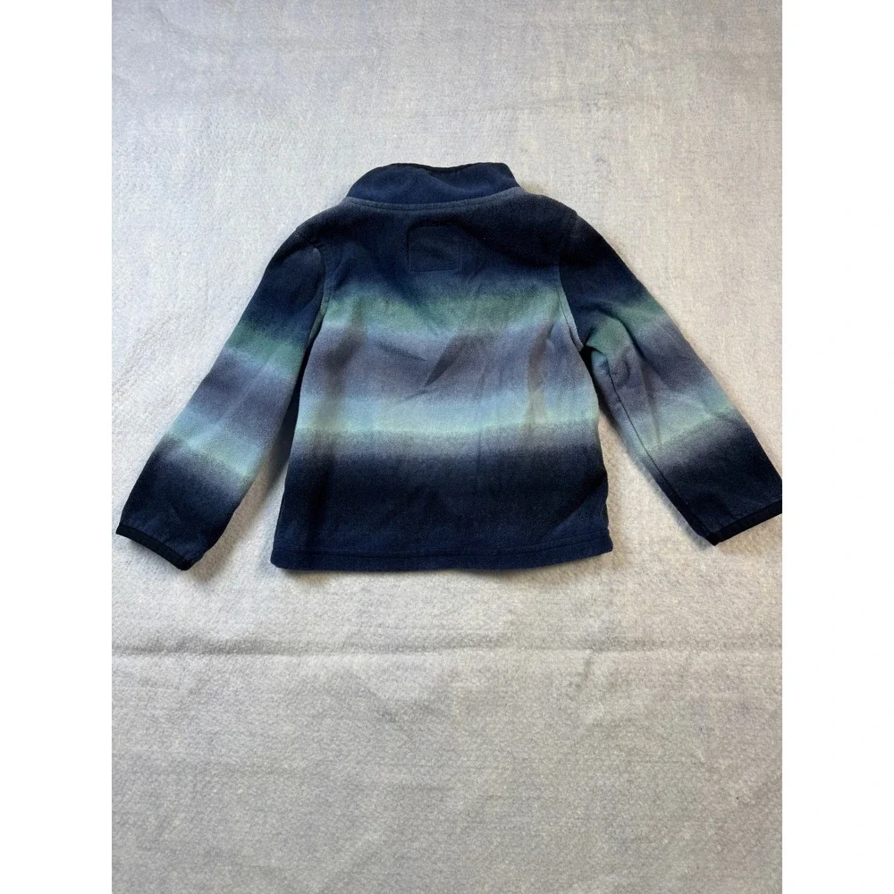 OshKosh Bgosh Toddler Boys 24M Blue Ombre Stripe Quarter Zip Fleece Pullover